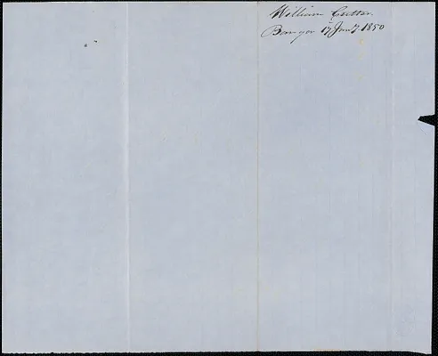 William Cutter to George Coffin, 17 January 1850