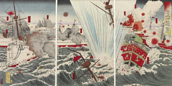 Triptych: Waga kantai daishori: Kaiyoto oki ni tekikan o uchishizumu