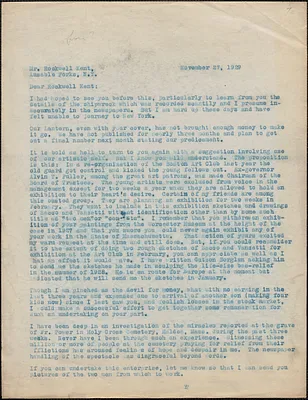 [Gardner Jackson?] typed letter (copy) to Rockwell Kent, [Boston, Mass.], November 27, 1929