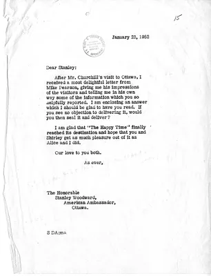 Correspondence Between United States Ambassador to Canada Stanley Woodward and Secretary of State Dean Acheson, with Attachments