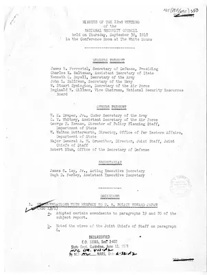 Minutes of the Twenty-Second Meeting of the National Security Council