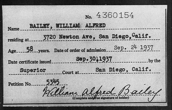 Bailey, William Alfred - 1937