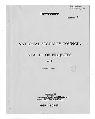 Report, National Security Council Status of Projects