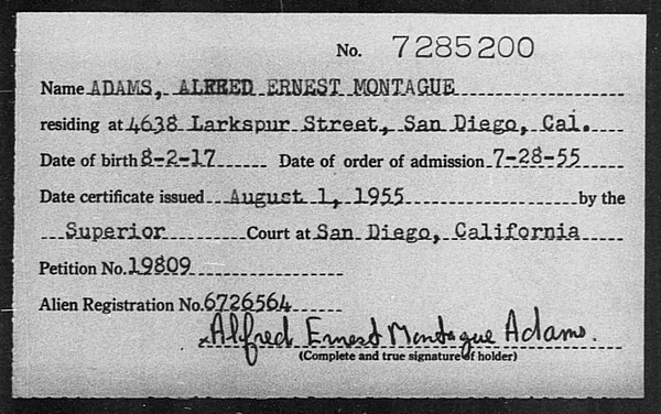 Adams, Alfred Ernest Montague - 1955