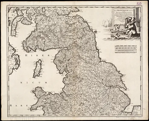Tractus regni Angliae septentrion[alis] in quo ducatus Eboracensis, episcopatus Dunelmensis, comitatus Northumbriae, Cumbriae, Westmoriae et Lancastriae cum Mona insula