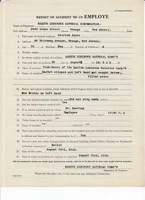 Accident report, August 23, 1918