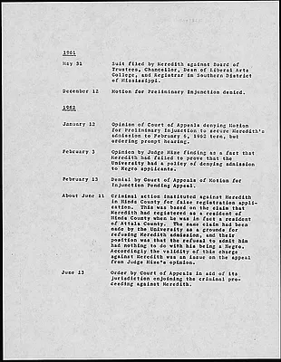 Chronology of events at the University of Mississippi