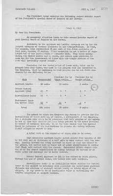 Press Release, Letter from the President's Special Board of Inquiry on Air Safety to President Harry S. Truman