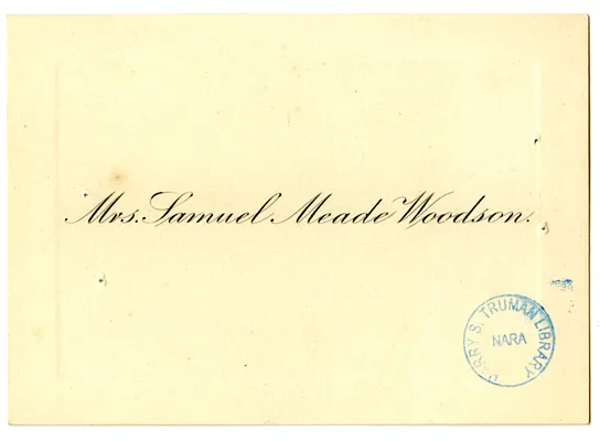 Wedding Gift Card from Mrs. Samuel Woodson