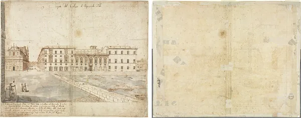 Eighteen Views of Rome: The Collegio di Propaganda Fide (recto); Sketches of Windows and Pilasters of the Attic Storey of the Collegio di Propaganda Fide (verso)
