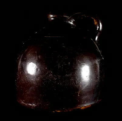 Large brown jug escavated at the corner of Church and Tucker Street