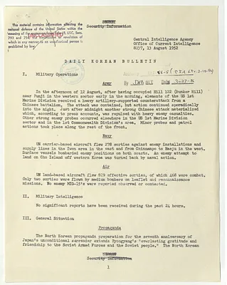 Memorandum, Daily Korean Bulletin