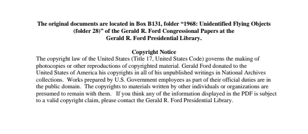 1968: Unidentified Flying Objects - Information (folder B131-28)