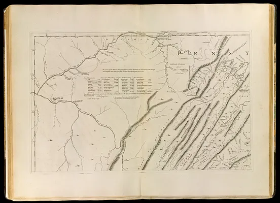 A map of the most inhabited part of Virginia containing the whole province of Maryland with part of Pensilvania, New Jersey and North Carolina