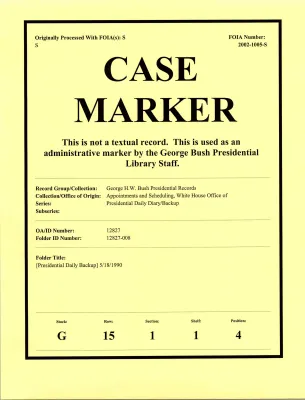 [Presidential Daily Backup] 5/18/1990