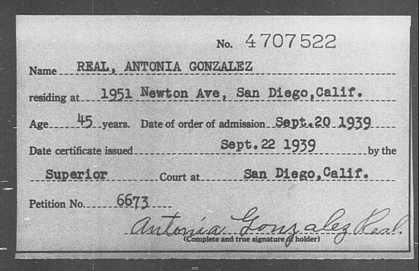 Real, Antonia Gonzalez - 1939