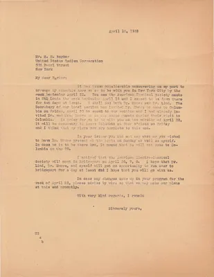 Letters Sent to H.H. Barker, April 12, 1928