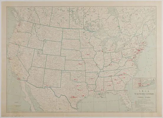Y.W.C.A. war work centers in the United States