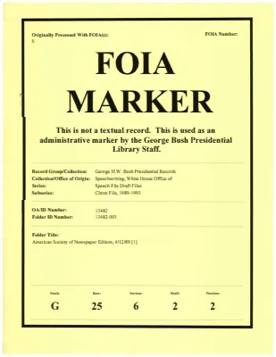 American Society of Newspaper Editors, 4/12/89 [1]