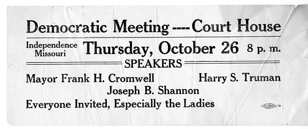 Advertisement, Democratic Meeting