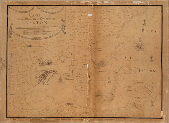 Carte de la ville, baye et environs de Baston