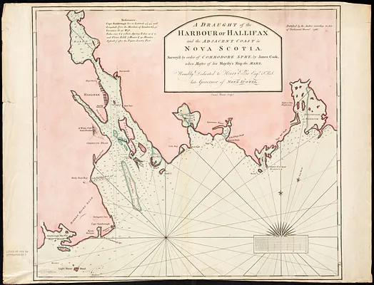 A draught of the harbour of Hallifax and the adjacent coast in Nova Scotia