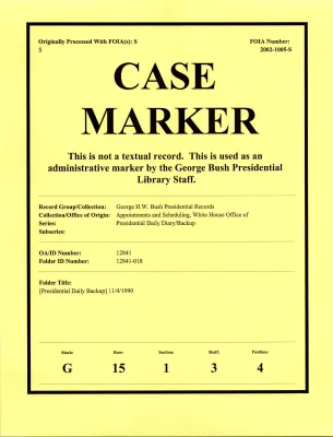 [Presidential Daily Backup] 11/4/1990