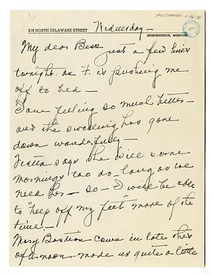 Letter from Madge Gates Wallace to Bess W. Truman