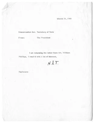 Correspondence Between President Harry S. Truman and Secretary of State George Marshall, with Related Material