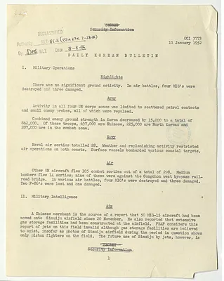 Memorandum, Daily Korean Bulletin