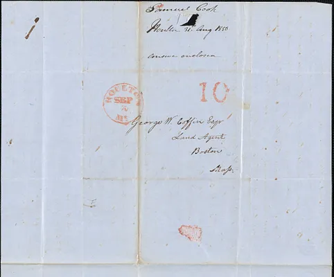 Samuel Cook to George Coffin, 31 August 1850