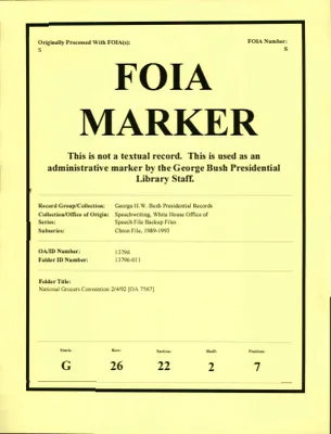 National Grocers Convention 2/4/92 [OA 7567]