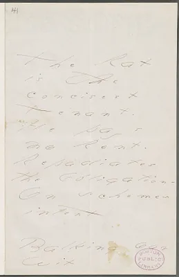 Emily Dickinson, Amherst, Mass., autograph manuscript poem: The Rat is the concisest Tenant, 1876