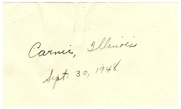 Press Release, Speech of President Harry S. Truman, Carmi, Illinois