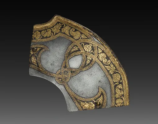 Pommel Plate of a Saddle, from the "Flechtband" Garniture of Rudolf II and Archduke Ernst, Vienna