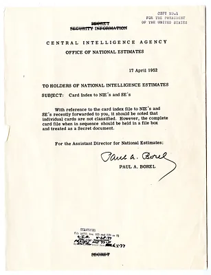 Memorandum from Paul A. Borel