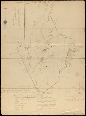 Plan of Upton made by Nahum W. Holbrook, dated 1831