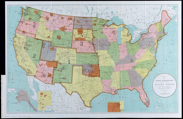 Map showing Indian reservations within the limits of the United States, 1901