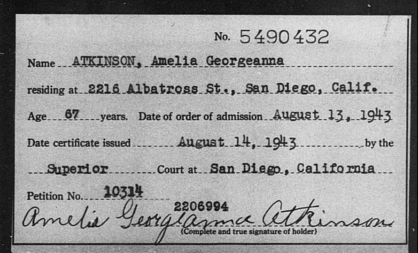 Atkinson, Amelia Georgeanna - 1943