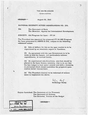 National Security Action Memorandum No. 259 Aid Program for Laos
