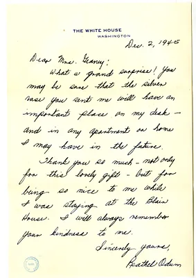 Letter from Reathel Odum to Victoria Geaney