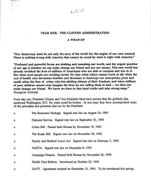 Technology for Economic Growth: President's Progress Report, November 1993