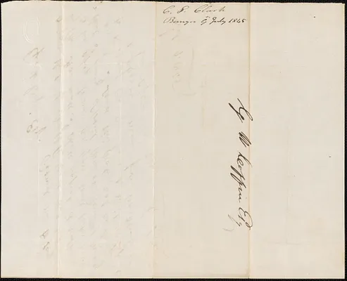 C.S. Clark to George Coffin, 9 July 1845
