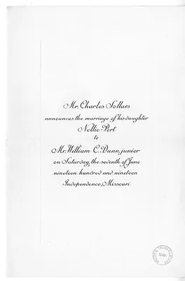 Wedding Annoucement for Nellie Port and William C. Dunn, Junior