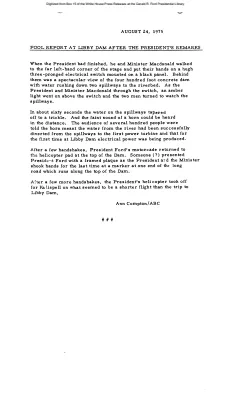 Pool Report at Libby Dam after the President's Remarks