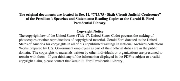 7/13/75 - Sixth Circuit Judicial Conference