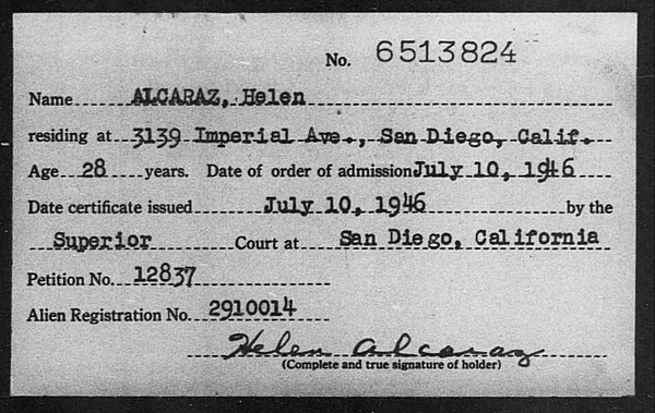 Alcaraz, Helen - 1946