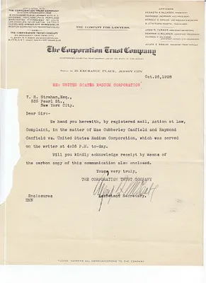 Letters Received to T.R. Strahan, October 26, 1928