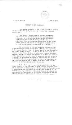White House Press Release, Statement by President Harry S. Truman