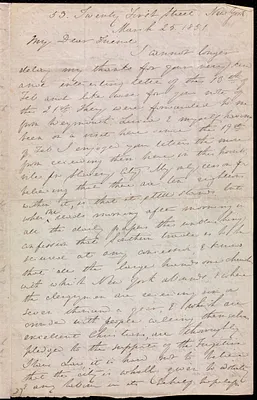 Letter from Anne Warren Weston, 53 Twenty First Street, New York, to Mary Anne Estlin, March 25, 1851